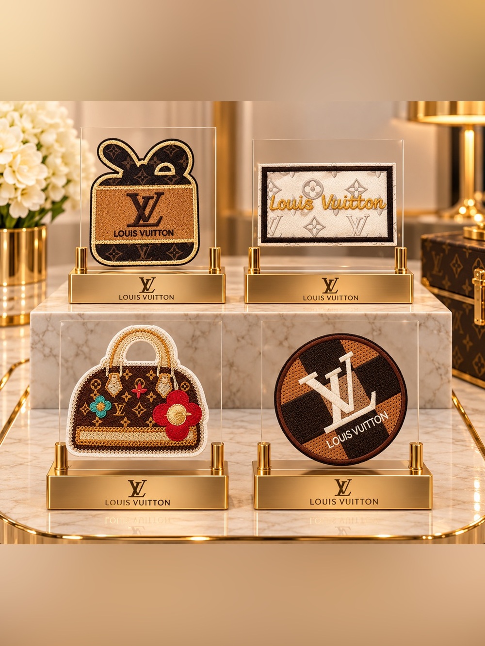 Brown Monogram Patch Set - Women Accessories